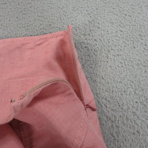 Free People Skirt Womens 8 Pink Linen Blend Higher Ground Skater Belted Zip Cute - Picture 7 of 14